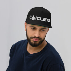 Chiclets White Embroidery Flat Bill Cap